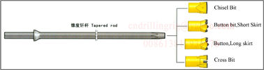 Hammer Drilling Tools Tapered Steel Drill Rod 7 11 12 Degree 600 - 8000mm