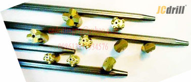 Carbon Steel Tapered Rock Drill Rods Forging Connected With Button Bits