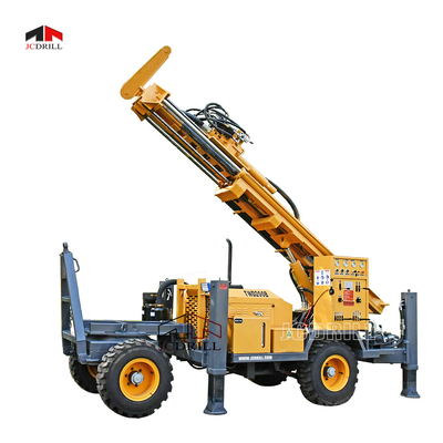 TWD200 Portable Water Well Drilling Rig Four Wheel Trailer Mounted Hydraulic Rotation