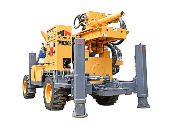 Multi Functional Yellow 300M Rig Water Well Drilling With Air Compressor And Mud Pump