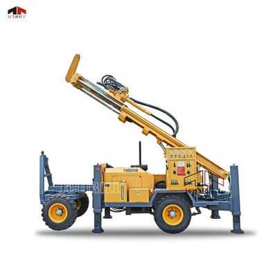 Buy 4 Wheels 180m Portable Hydraulic Water Well Drilling Rig Trailer Mounted online manufacture
