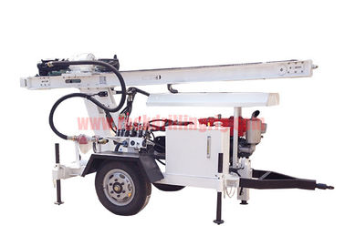 Buy Trailer Mounted Hydraulic Water Well Drilling Rig 2 Wheel For DTH Air / Mud Pump Drilling online manufacture