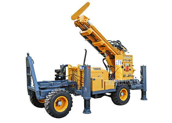 Buy DTH 300m Full Hydraulic Trailer Mounted Water Well Mud Rotary Drilling Machine online manufacture