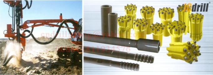 T38 Blast Hole Threaded Drill Extension Rod With Coupling Sleeves Shank ...